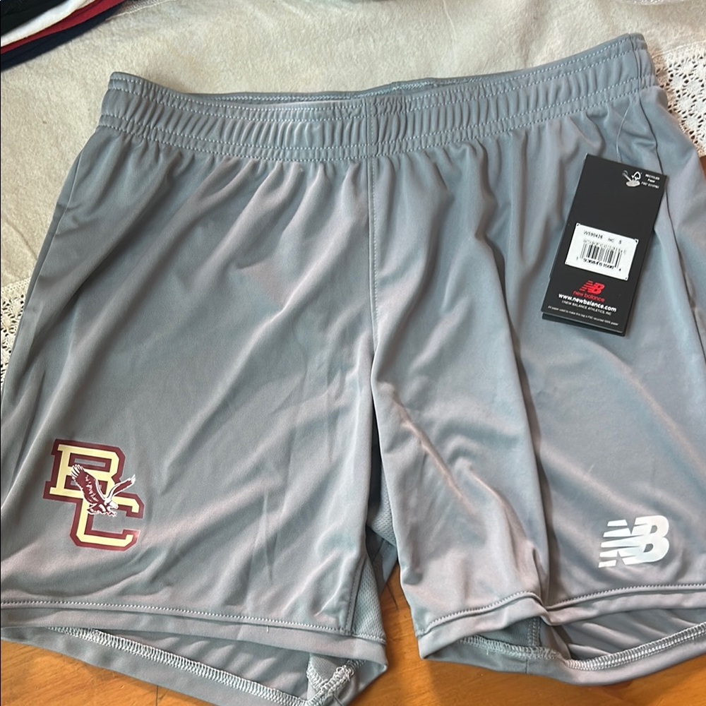 New Balance Men’s Gray Athletic Shorts with BC Logo